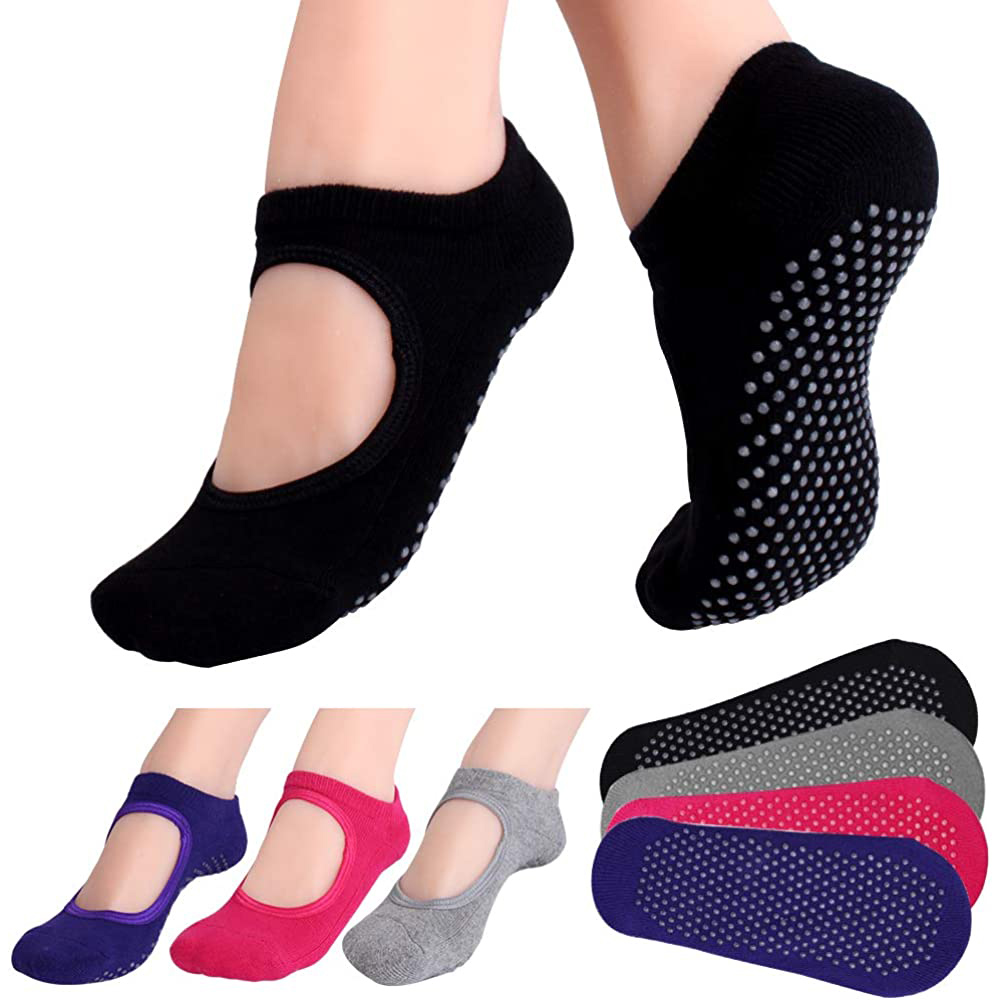 Yoga Dance & Fitness Center Llc - Backless Non-slip Fitness Pilates Socks Cotton
