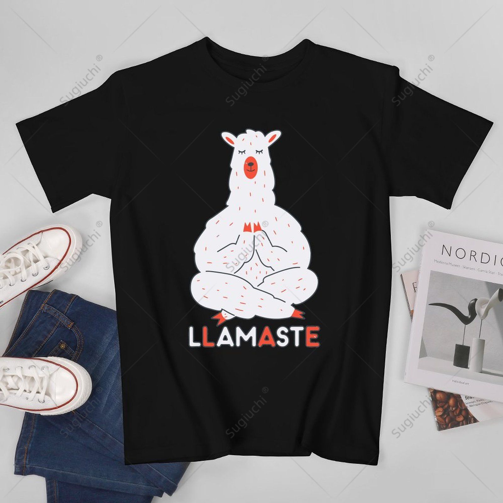Yoga Fitness Gifts - Unisex Men Llamaste Funny Zen Alpaca