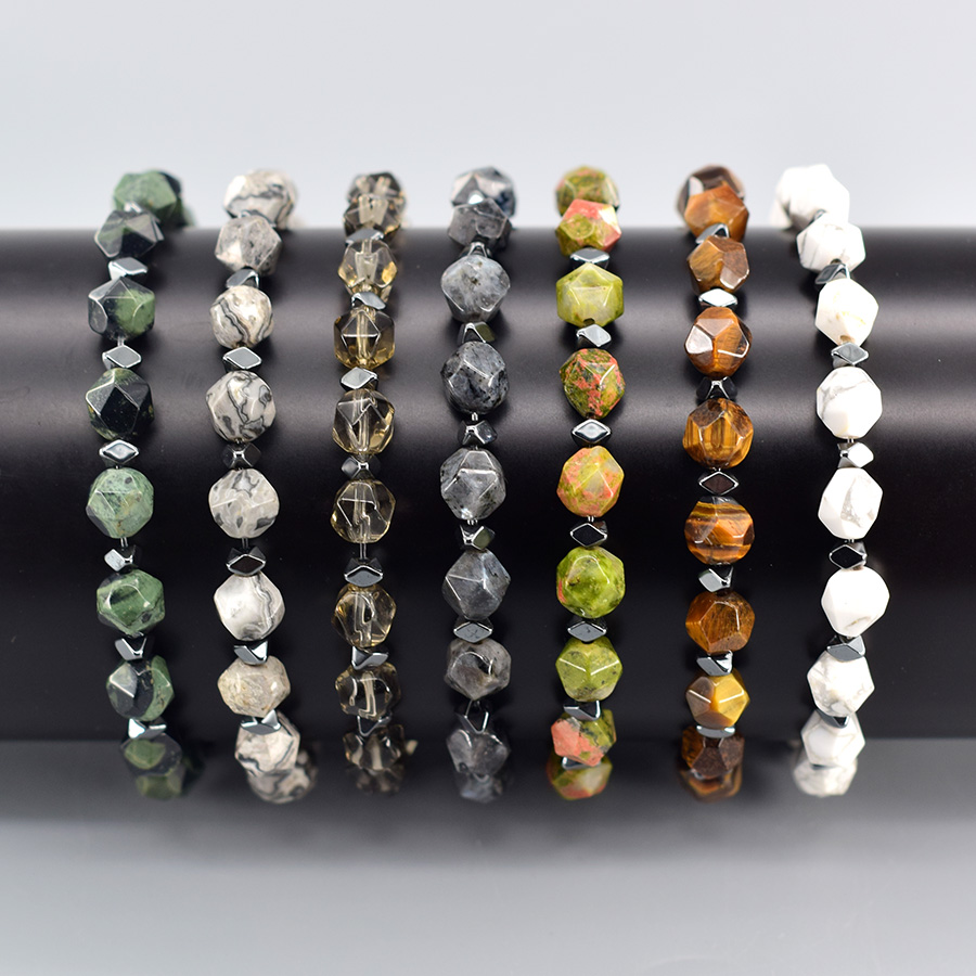 Yoga Fitness Promotion - Irregular Natural Unakite Jasper Stone Bracelet