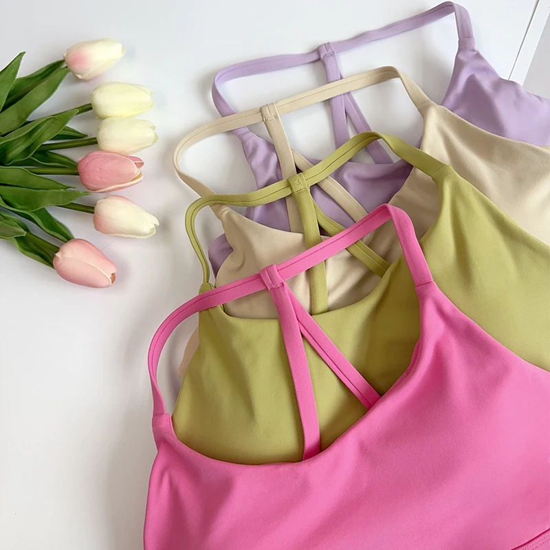 Yoga Fitness Tapis - Solid Color Fitness Women Sport Bra