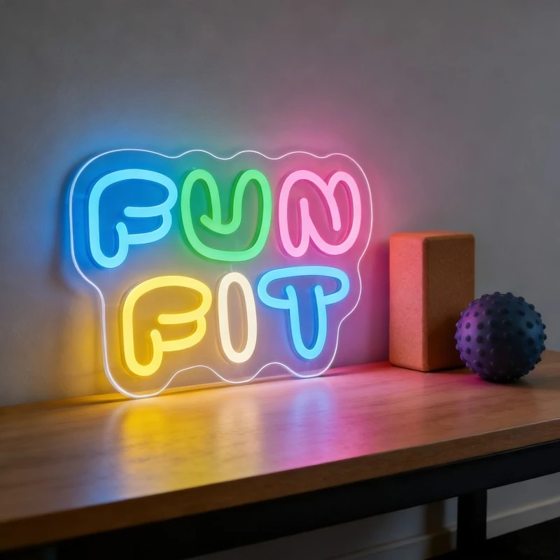 Fun Fit Neon Sign LED Cartoon  - огляд і ціна Yoga Fitness Rooms