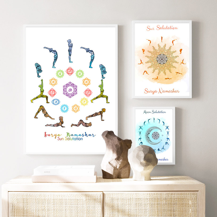 Yoga Pose Sun Moon Salutation  - огляд і ціна Yoga Fitness Rooms