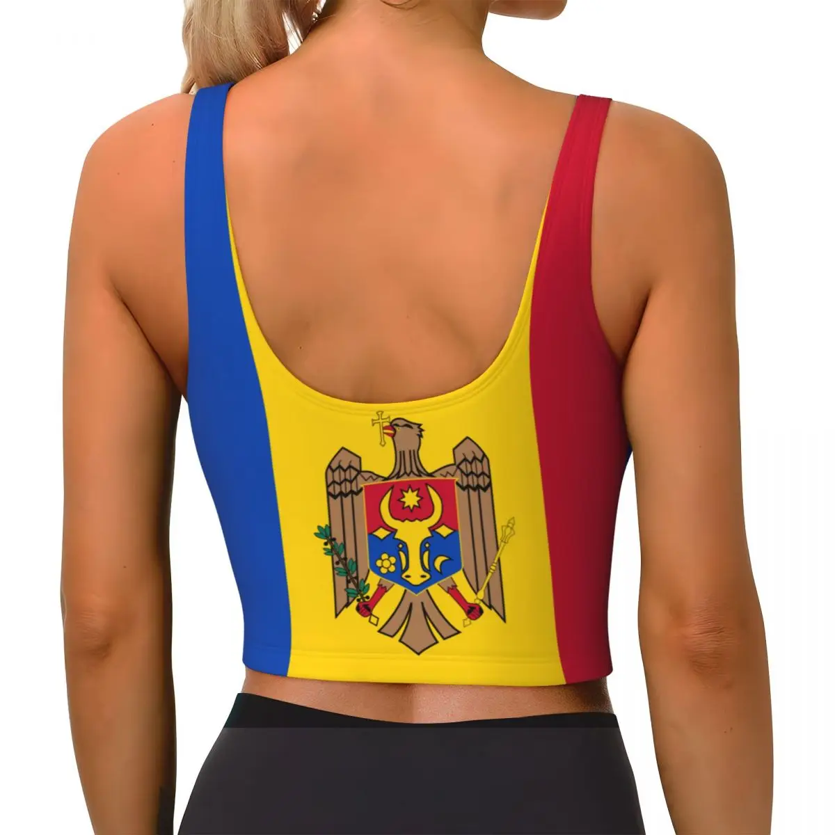 Moldova Flag Basic Tops Women  - огляд і ціна Yoga Fitness Women