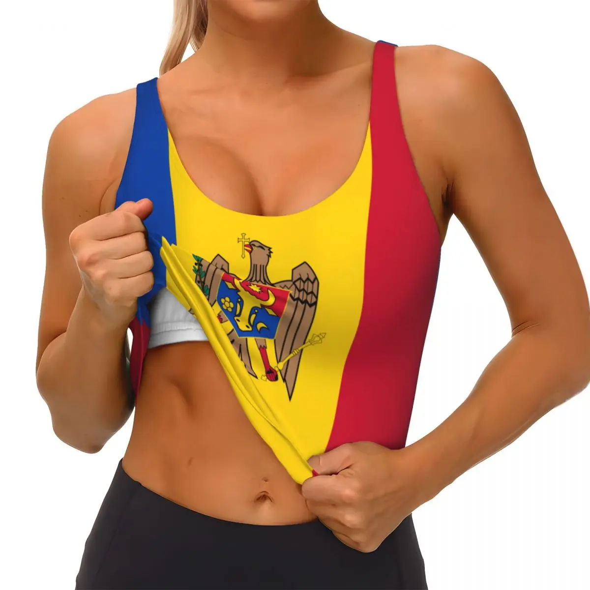 Moldova Flag Basic Tops Women  - огляд і ціна Yoga Fitness Women