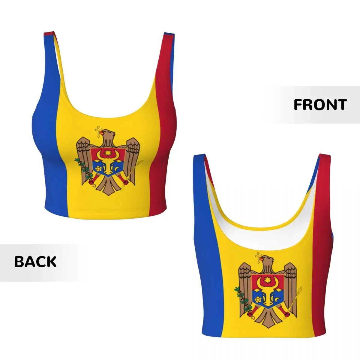 Moldova Flag Basic Tops Women  - огляд і ціна Yoga Fitness Women