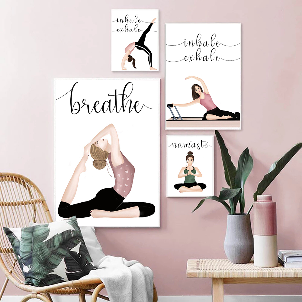 Inhale Exhale Quote Yoga Poste - огляд і ціна Yoga Fitness Quotes