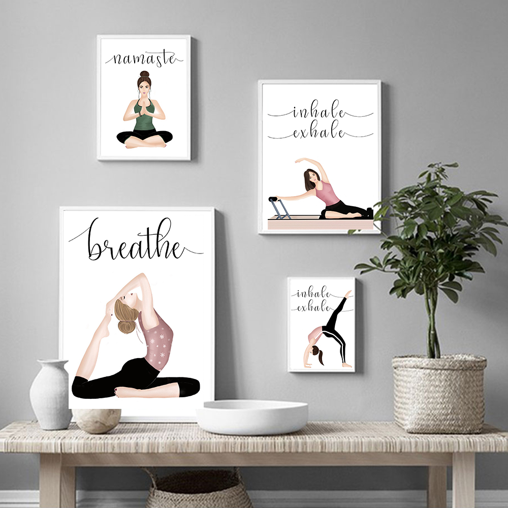 Inhale Exhale Quote Yoga Poste - огляд і ціна Yoga Fitness Quotes