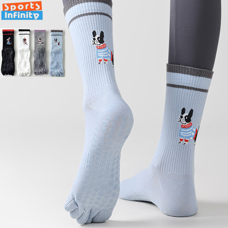 Cute Dog Print Yoga Socks Anti - огляд і ціна Yoga Dance & Fitness Center Llc
