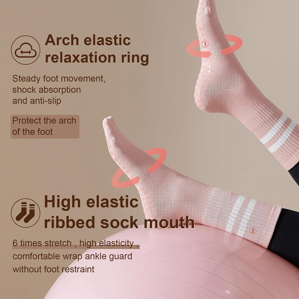 Yoga Pilates Socks with Grips  - огляд і ціна Yoga Dance & Fitness Center Llc