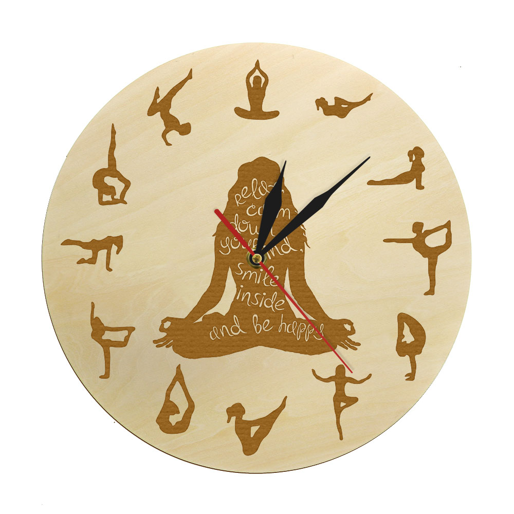 Yoga Pose Wooden Wall Clock Fi - огляд і ціна Yoga Fitness Watch