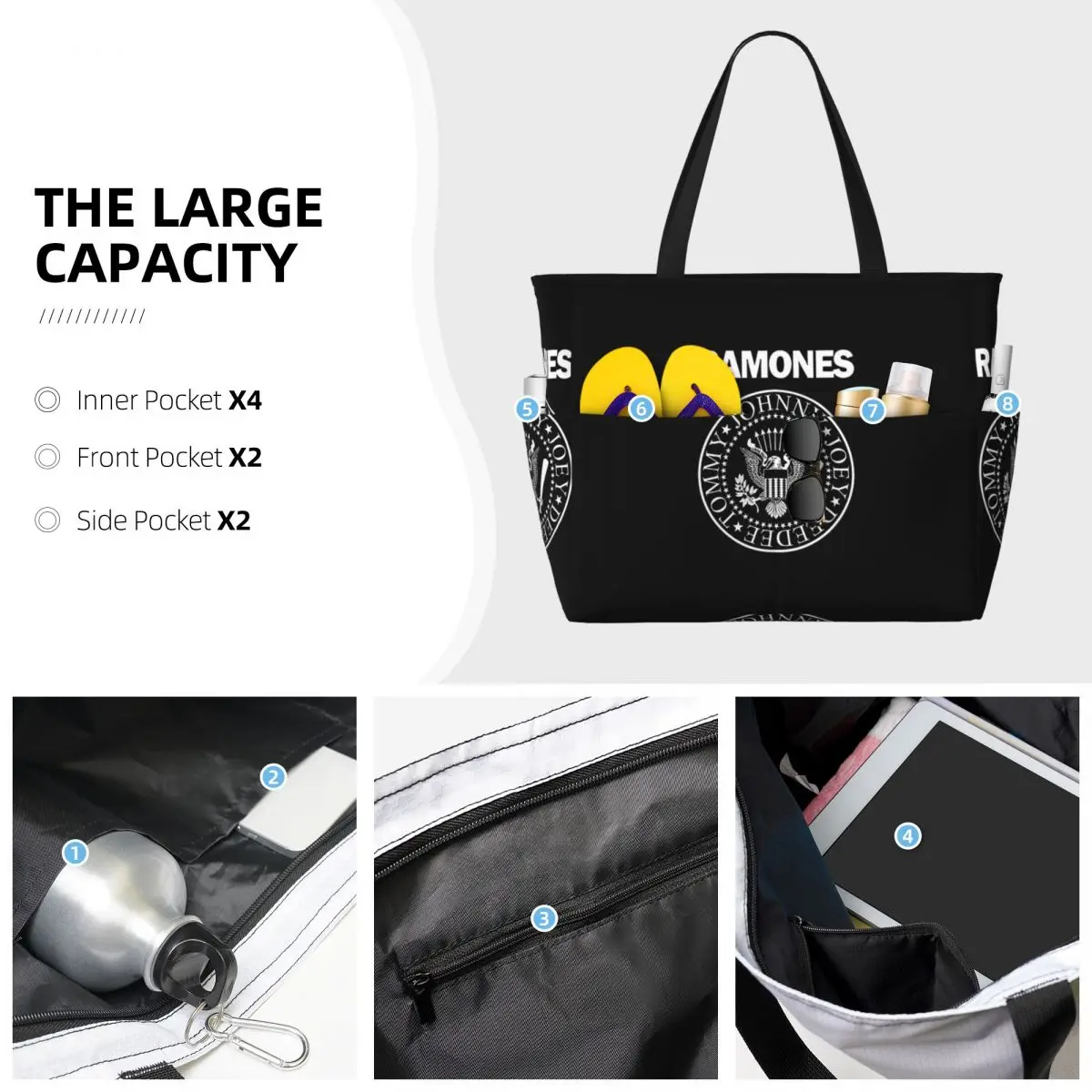 The Ramone Merch Beach Tote Ba - огляд і ціна Yoga Fitness Merch