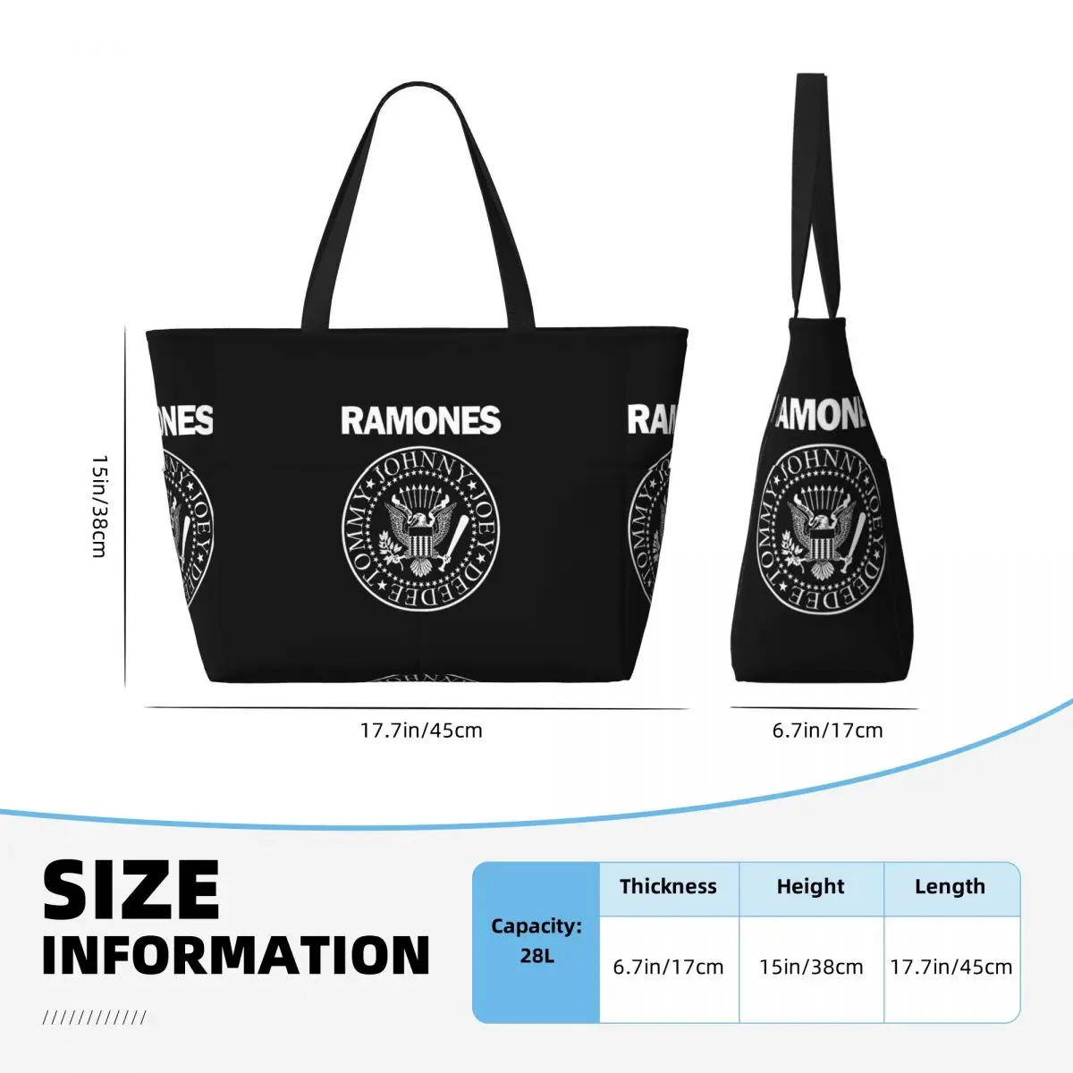 The Ramone Merch Beach Tote Ba - огляд і ціна Yoga Fitness Merch
